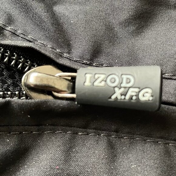 Izod XFG Athletic SS Zip Up High Collar Poly Golf Windbreaker Jacket Black Sz M - Picture 12 of 13